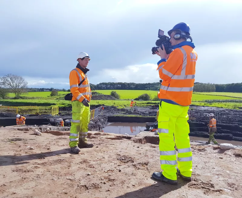 Archaeologist being recorded for Digging for Britain